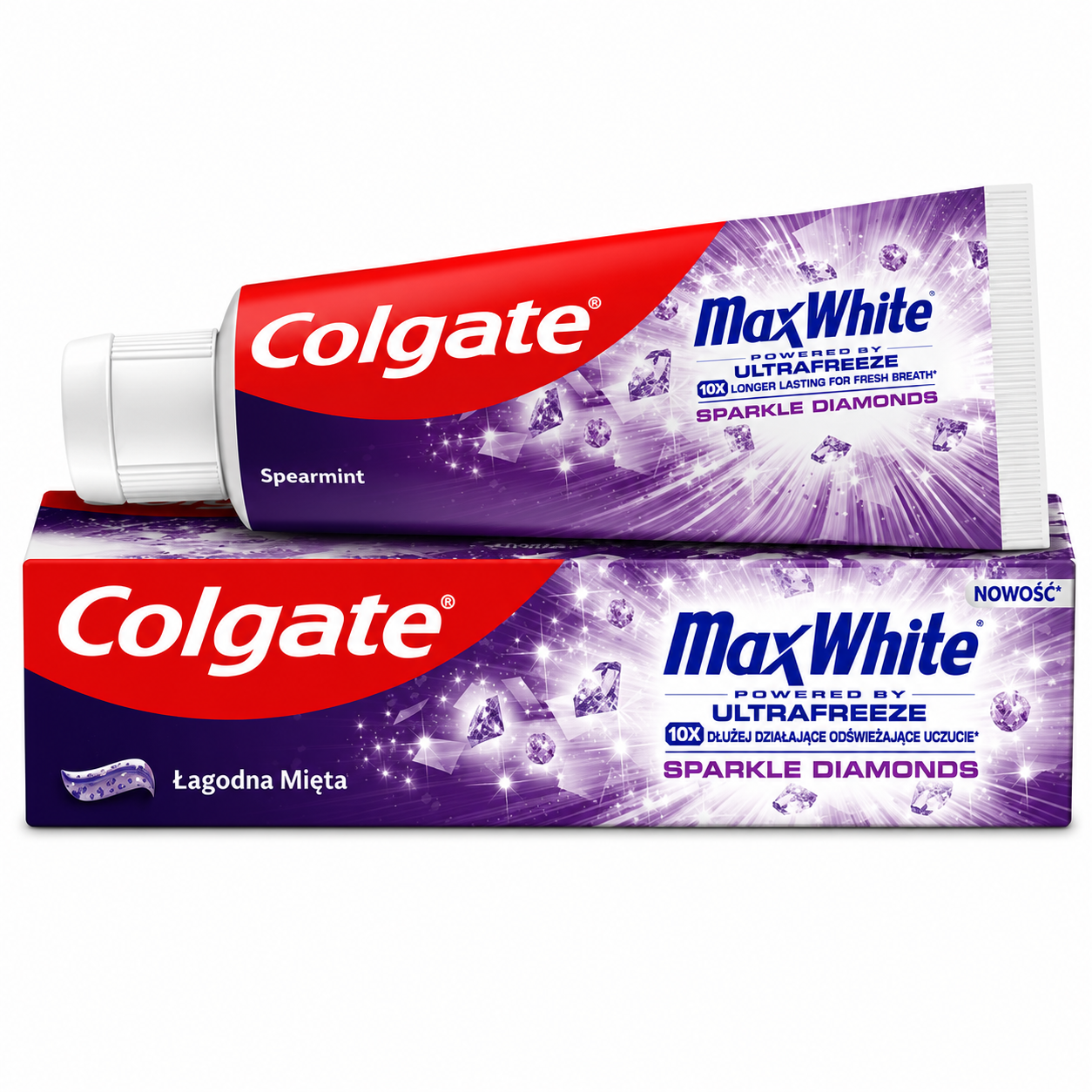 Pastă de Dinți Colgate Max White Sparkle Diamonds pentru Albire și Prospețime, 75 ml