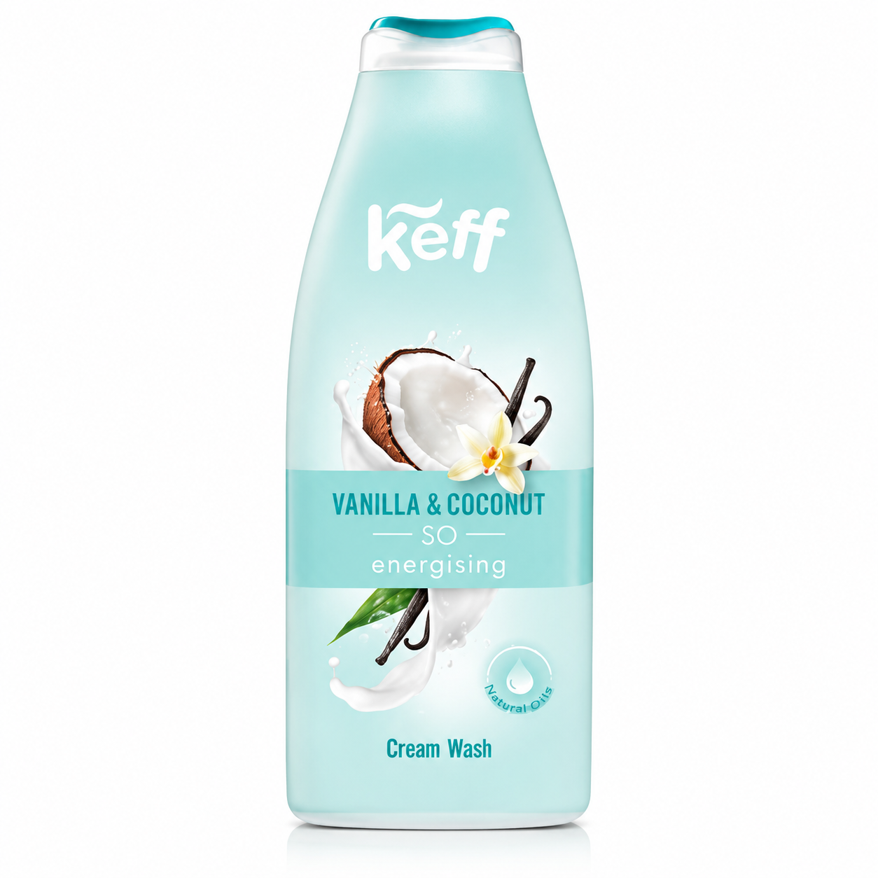 Gel de Dus KEFF cu Parfum de Vanilie si Nuca de Cocos 500 ml