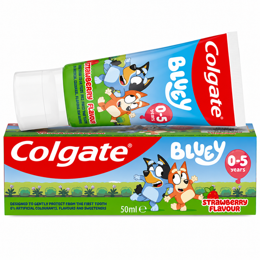 Pastă de Dinți Colgate Kids Bluey pentru Copii 0–5 Ani, Aromă de Căpșuni, 50 ml