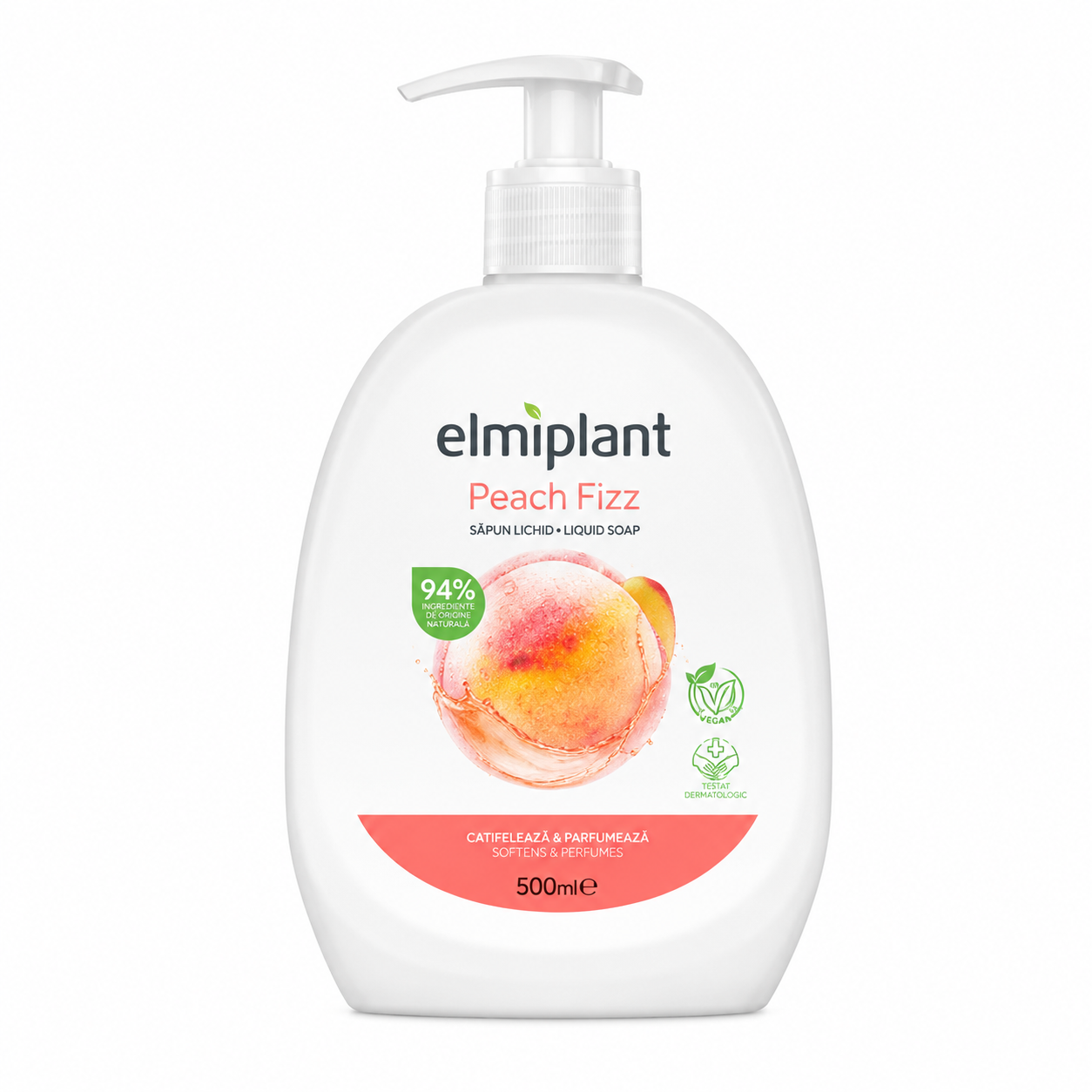 Săpun lichid Elmiplant Peach Blossom, cu parfum de floare de piersic, 500 ml