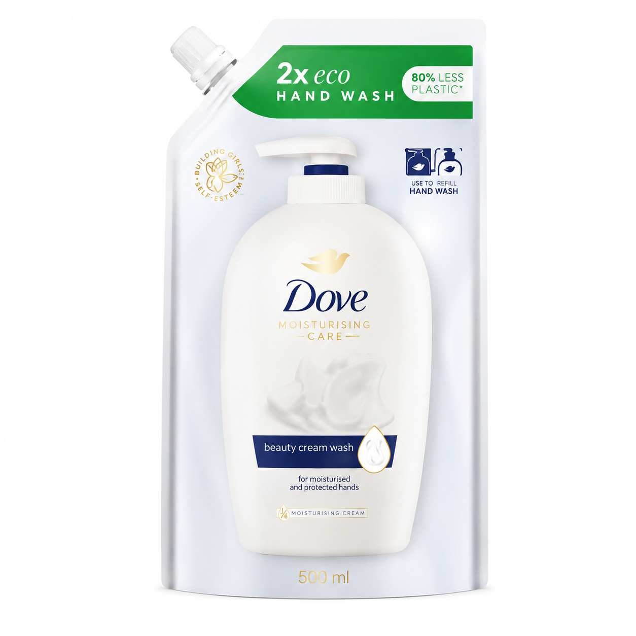 Săpun lichid Dove Deeply Nourishing, rezervă Eco Refill, cu cremă hidratantă, 500 ml