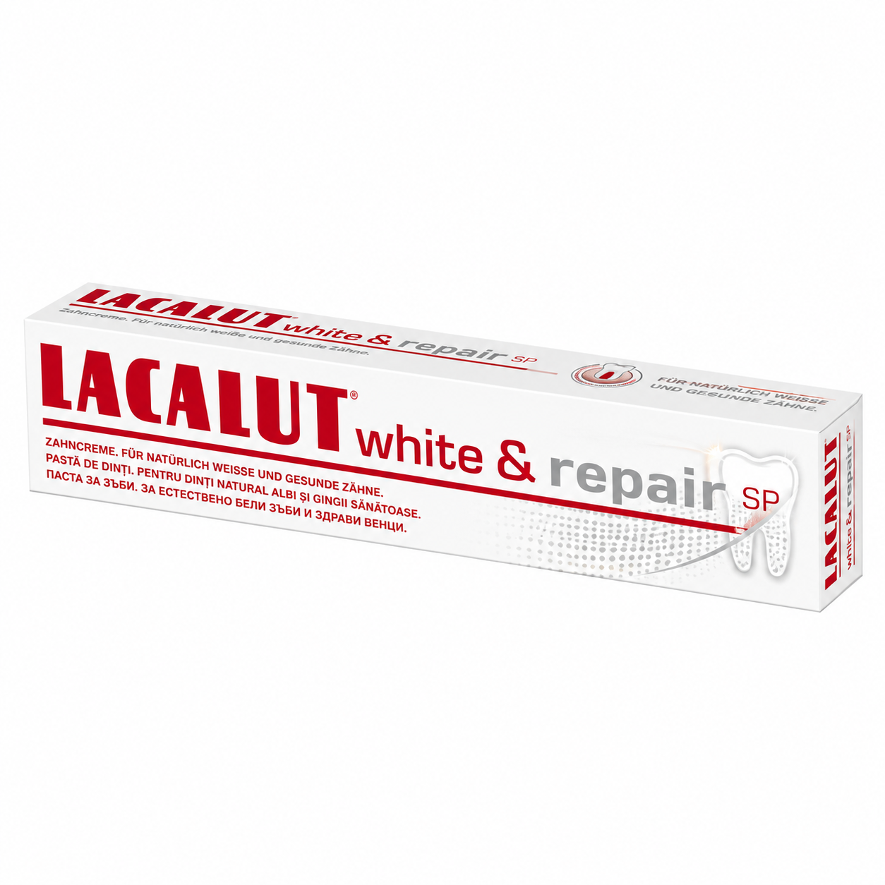 Pastă de Dinți LACALUT White & Repair pentru Albire și Remineralizarea Smalțului, 75 ml