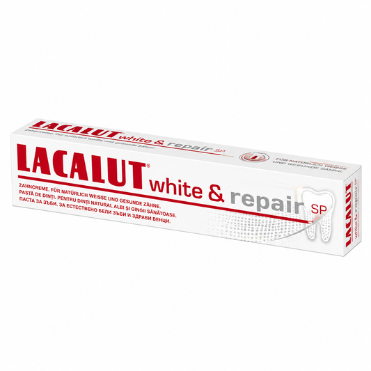 Pastă de Dinți LACALUT White & Repair pentru Albire și Remineralizarea Smalțului, 75 ml