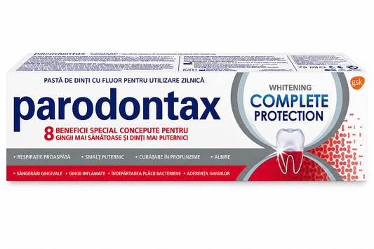 Pastă de Dinți Parodontax Complete Protection Whitening pentru Gingii și Albire, 75 ml
