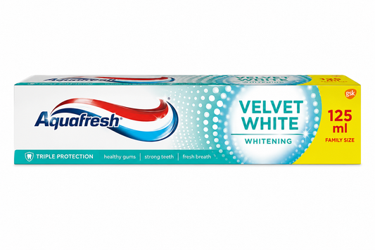 Pastă de Dinți Aquafresh Velvet White pentru Albire și Protecția Smalțului, 125 ml
